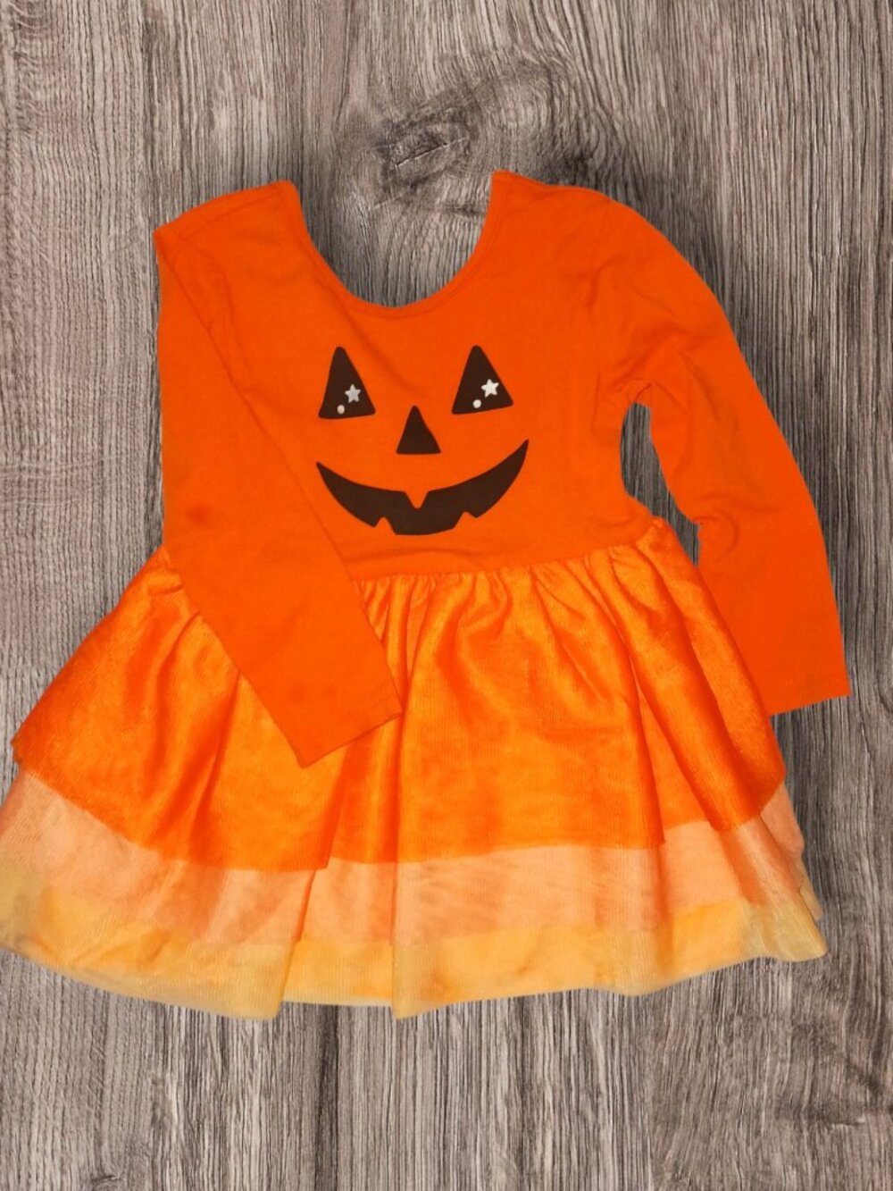 Old Navy Toddler Halloween Pumpkin Tutu Dress Size 2T Orange Jack-O'-Lantern